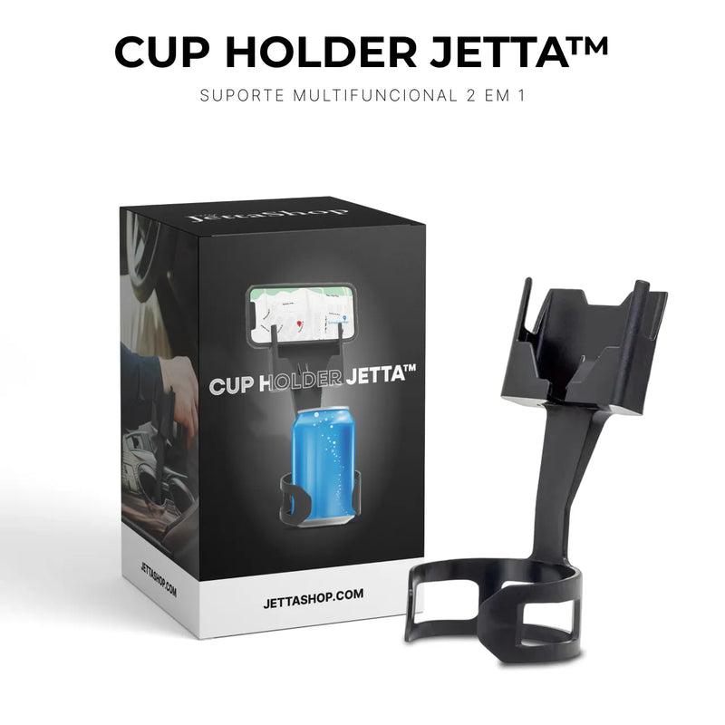 Cup Holder Jetta™ - Suporte 2 em 1 para celular - PROMOÇÃO IMPERDÍVEL ATÉ HOJE ÀS 23:59h