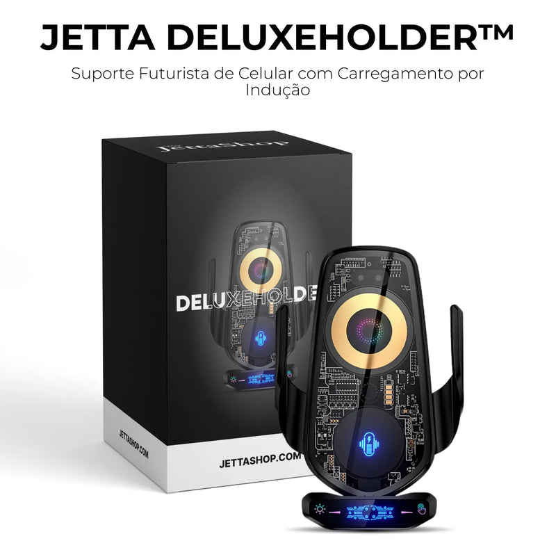 Suporte Futurista de Celular com Carregamento por Indução - Jetta DeluxeHolder™ [PROMOÇÃO LIMITADA ATÉ HOJE 23:59]