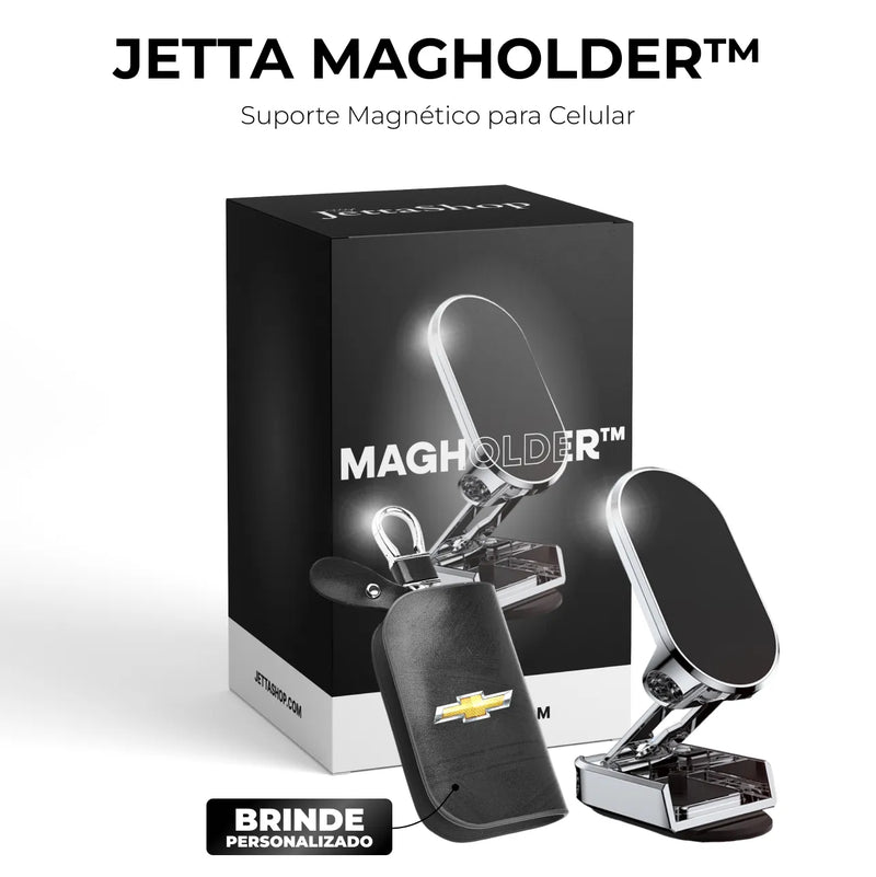 Suporte magnético para celular automotivo - Magholder Jetta™ + Capa de Chave em Couro Personalizada de Brinde