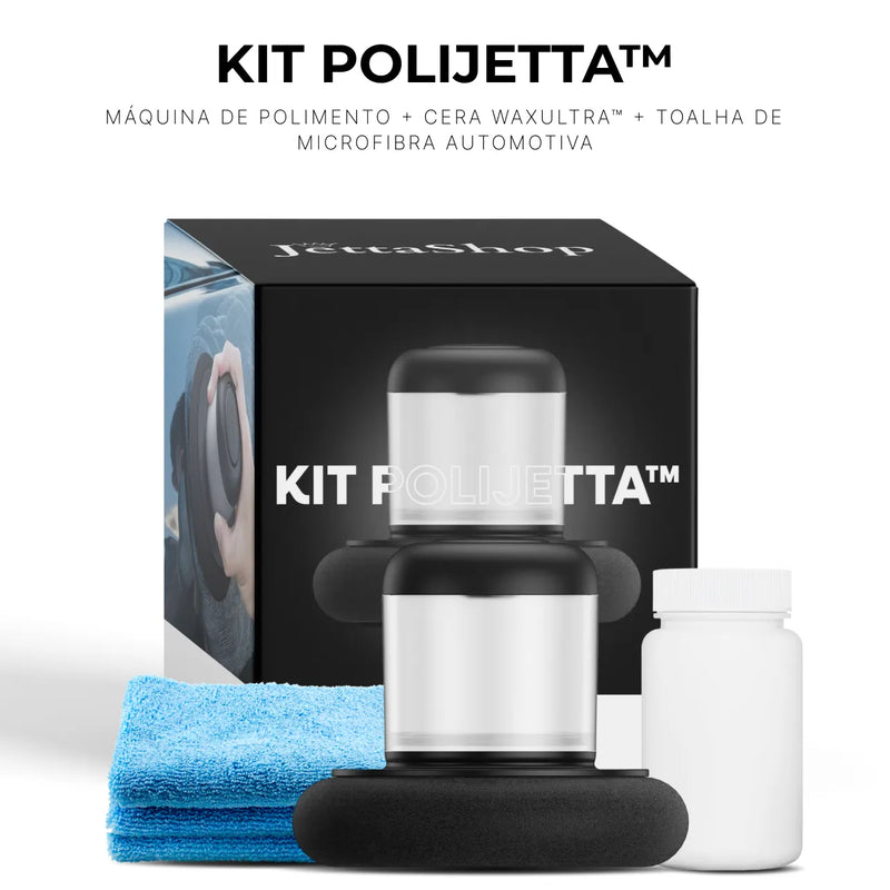 Kit PoliJetta™ - Máquina de Polimento + Cera WaxUltra™ + Toalha de Microfibra Automotiva [BRINDES EXCLUSIVOS]