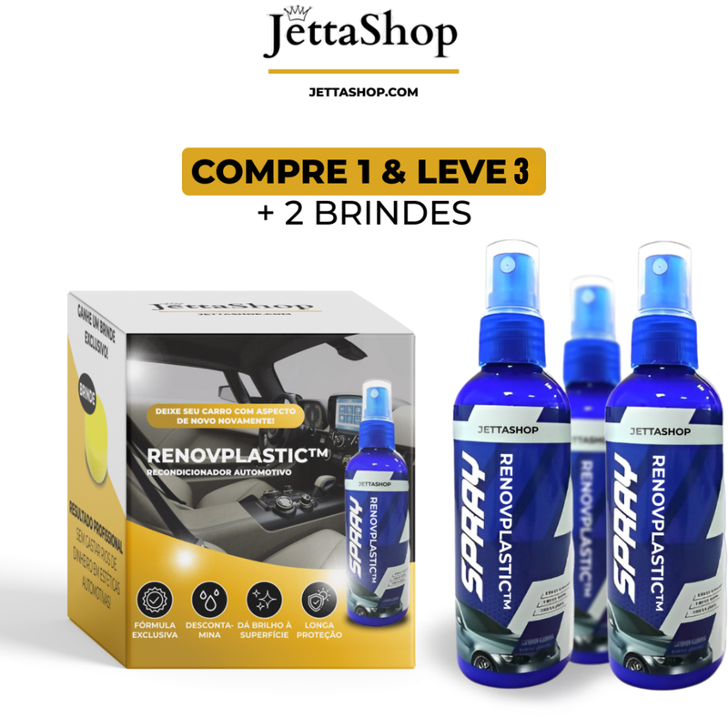 JettaRenovPlastic™ - Renovador de Plástico Automotivo (Pague 1 Leve 3)