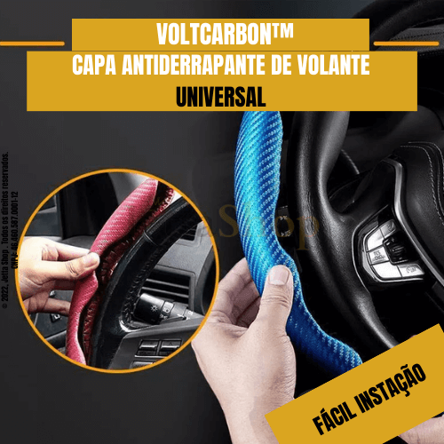 Capa Antiderrapante de Volante Universal - VOLTCARBON™ (Brinde Exclusivo + Frete Grátis até 23:59)