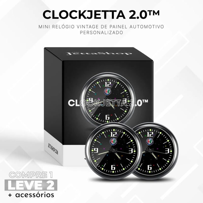 [COMPRE 1 LEVE 2] Mini Relógio Vintage de Painel Automotivo Personalizado - ClockJetta 2.0™