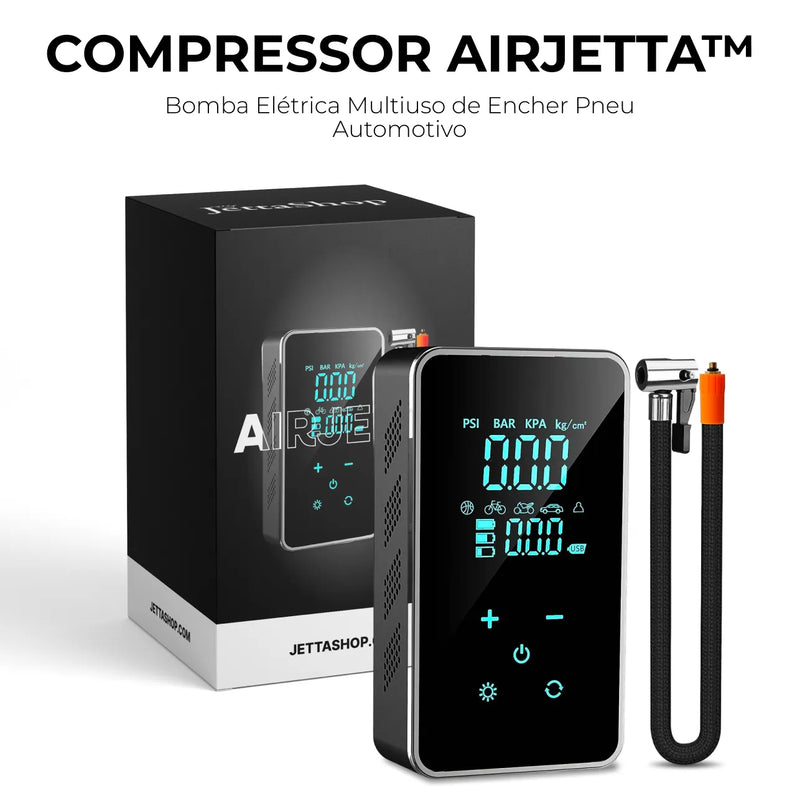 Bomba Elétrica Multiuso de Encher Pneu Automotivo - Compressor AirJetta™ [ÚLTIMAS UNIDADES🔥]