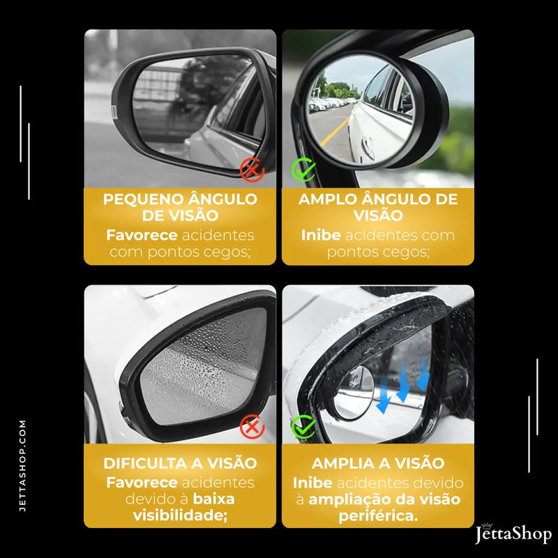 [PAGUE 1 LEVE 2] Protetor de Retrovisor contra Chuvas com Mini Espelho Convexo - Jetta TapeGlass™