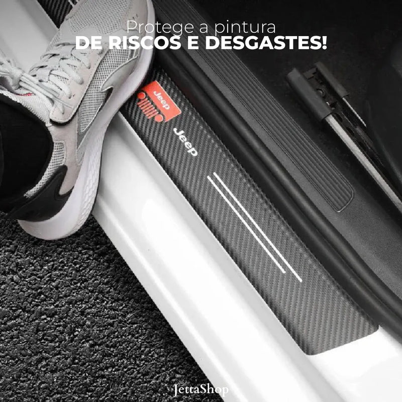 Protetor de Soleira Automotiva Adesiva (Carbono) Universal - SoleiraJe