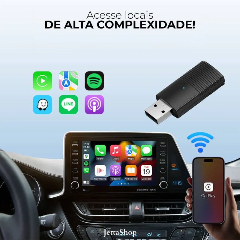 Adaptador MYPIN CarPlay Y Android Auto Inalámbrico 3 En 1 - Compatible Con IPhone Y Android