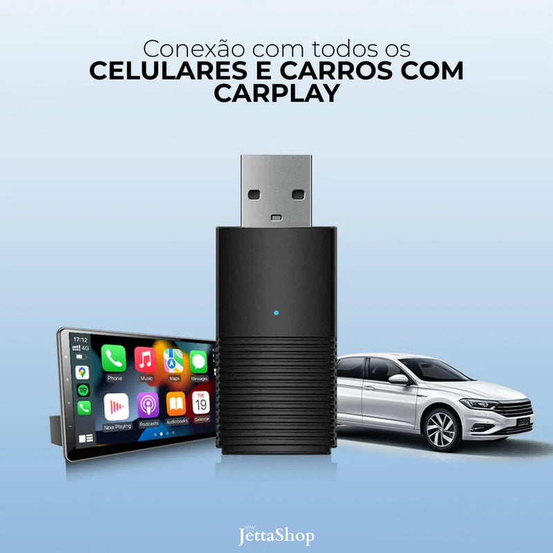 Adaptador Sem fio CarPlay/Android Auto para Multimídia | DriveJetta Mini™