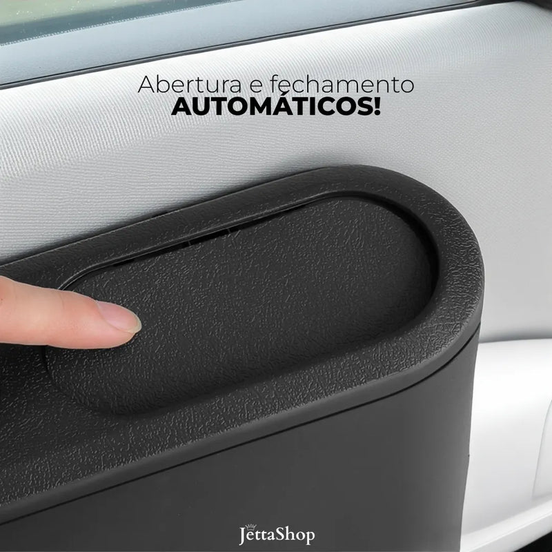 Porta-Resíduos Portátil Automotivo 2 em 1 com Porta Copos - JettaBag™ [PERSONALIZADA COM A MARCA DO SEU CARRO]