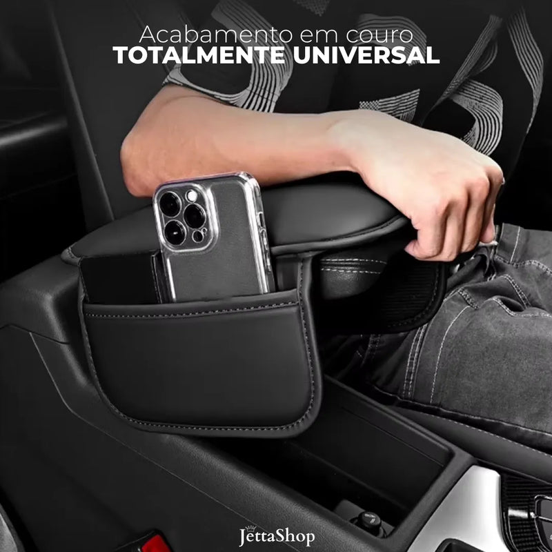 Jetta MaxComfort™ - Apoio de Braço Automotivo Em Couro Universal com Bolsos Laterais [PROMOÇÃO LIMITADA]