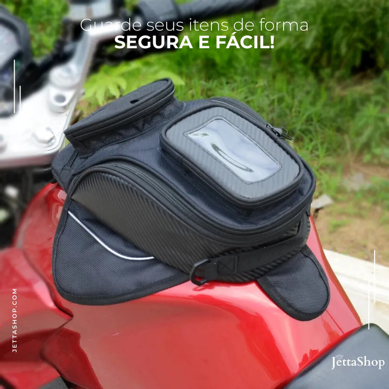 Jetta TankBag™ - Mala de Tanque para Motos com Fixação Magnética + Meia de Silicone Impermeável de Brinde [ESTOQUE LIMITADO]