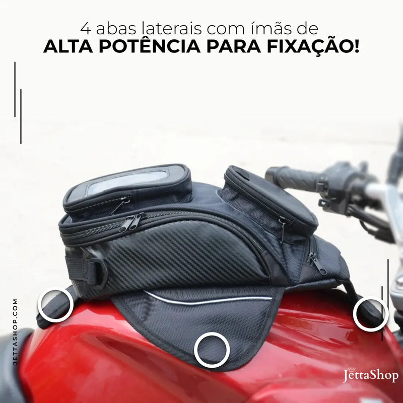 Jetta TankBag™ - Mala de Tanque para Motos com Fixação Magnética + Meia de Silicone Impermeável de Brinde [ESTOQUE LIMITADO]