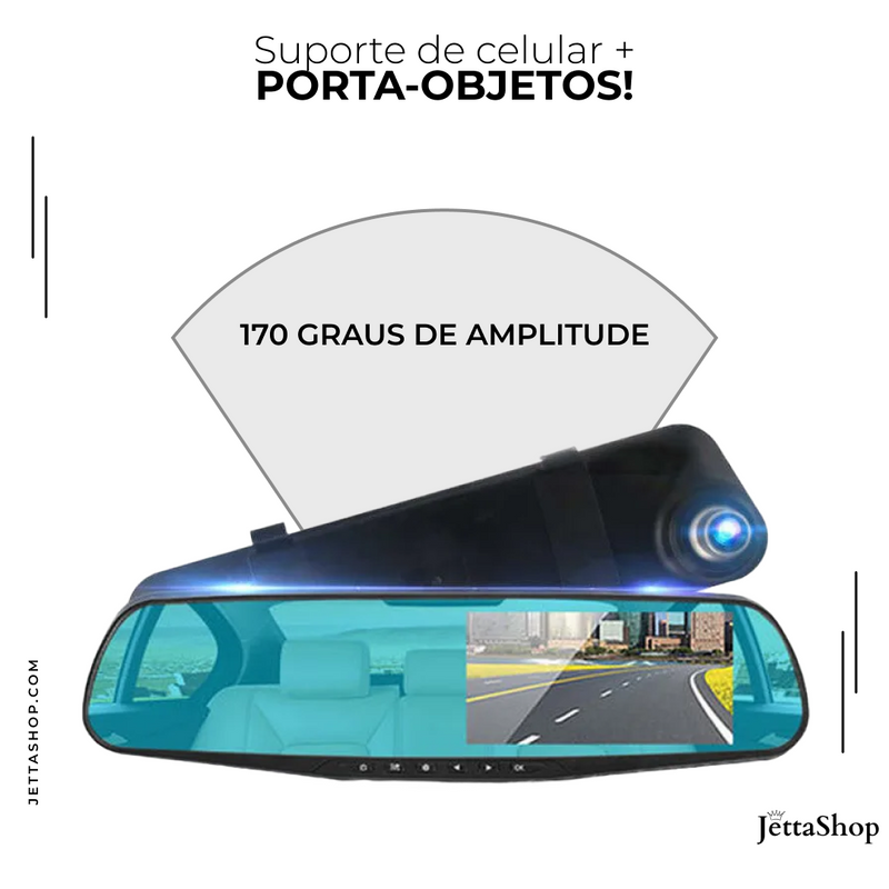 Retrovisor Automotivo com Câmera 3 em 1 Universal - Jetta RetroVision™ [OFERTA LIMITADA]