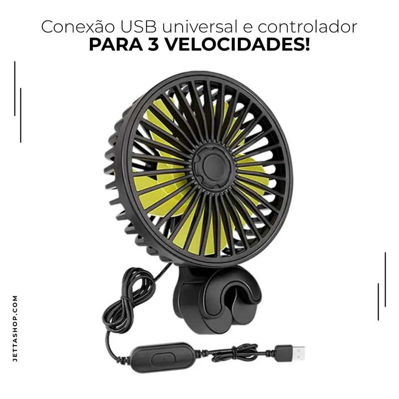 Jetta VentMax™ - Ventilador para Assento Traseiro Automotivo 360º [PROMOÇÃO LIMITADA ATÉ HOJE 23:59]