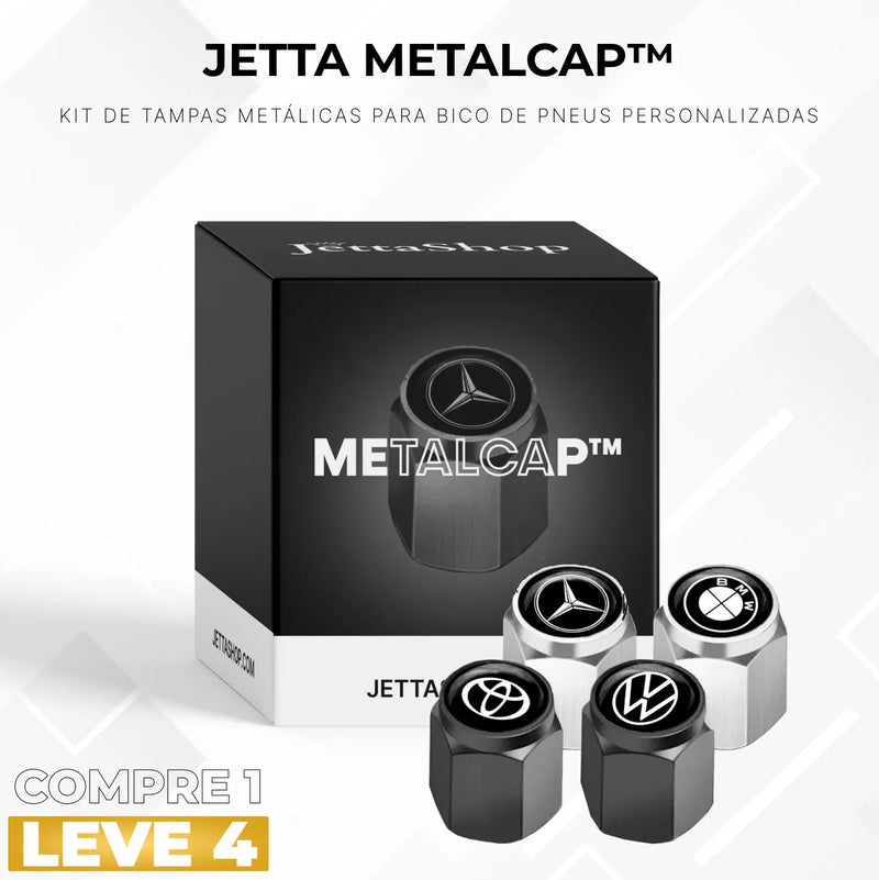 [COMPRE 1 LEVE 4] Kit de Tampas Metálicas para Bico de Pneus Personalizadas - Jetta MetalCap™