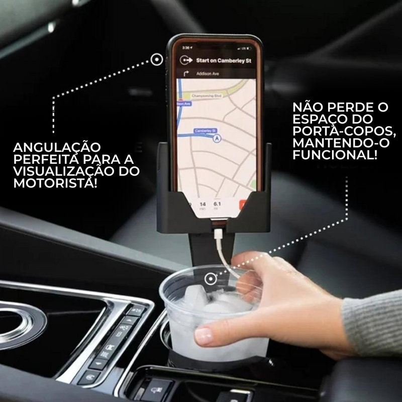 Cup Holder Jetta™ - Suporte 2 em 1 para celular - PROMOÇÃO IMPERDÍVEL ATÉ HOJE ÀS 23:59h